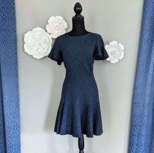 Banana Republic Cotton Pin-Striped Ruffle Dress